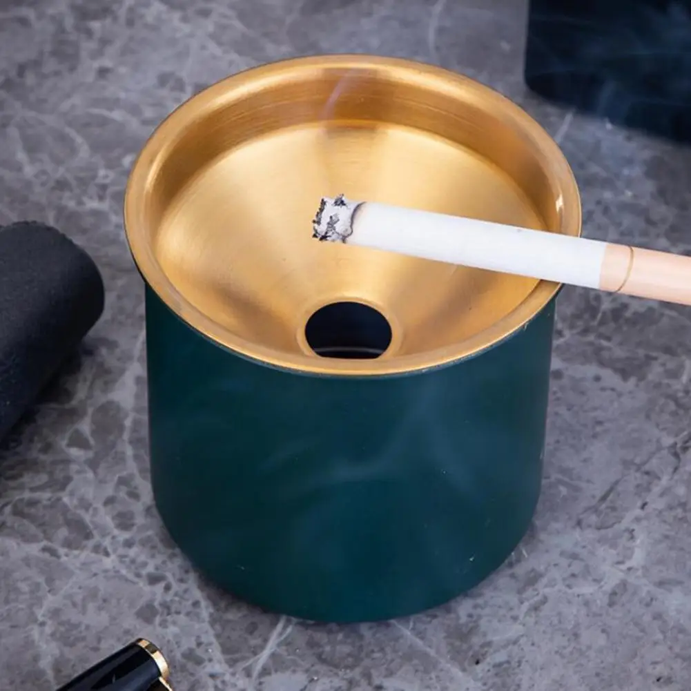 Ashtray Windproof Ash Tray Stainless Steel for Home Smokeless Funnel Design Elegant Table |