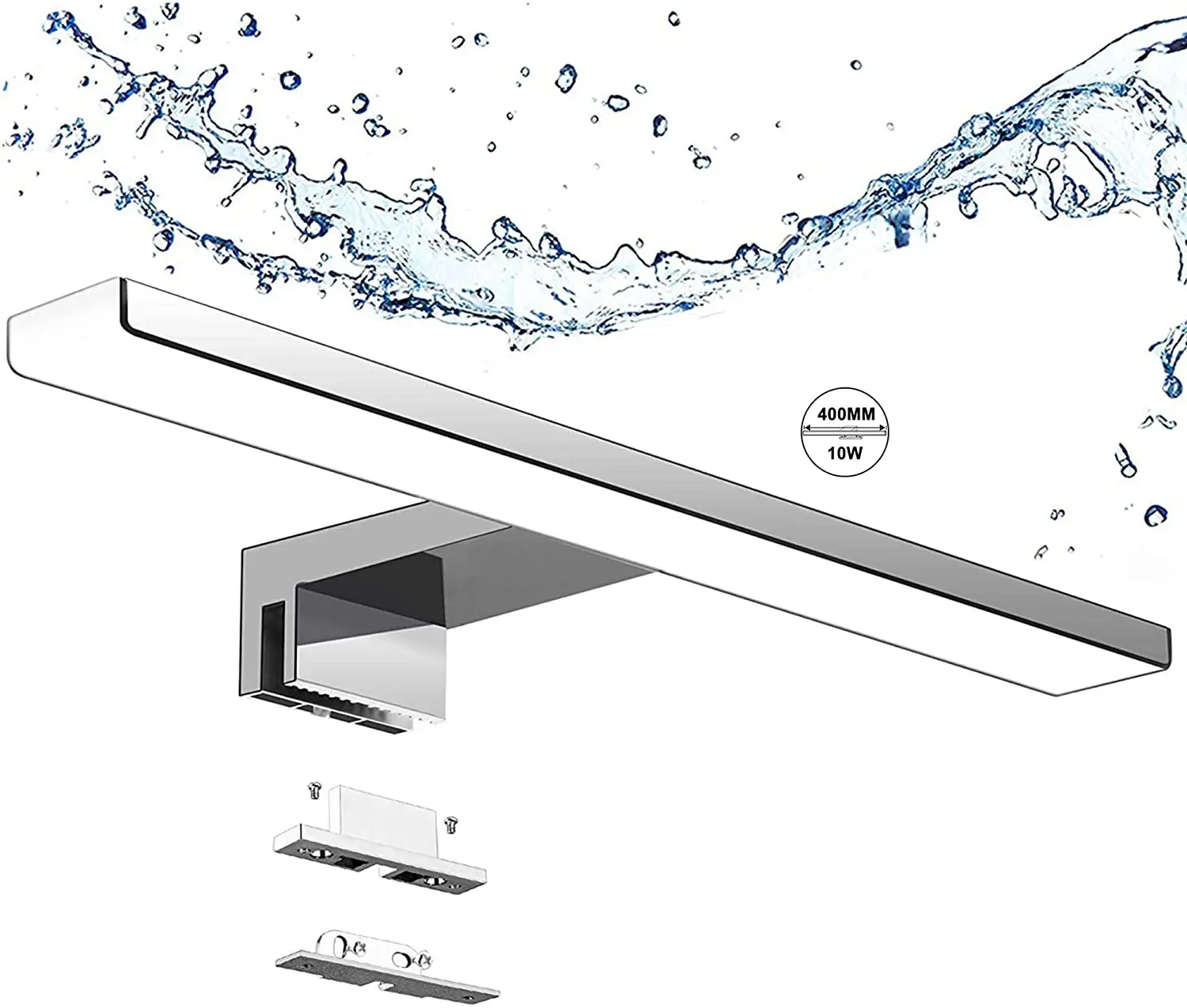 

Aogled Bathroom Mirror Lamp 10W 820LM 40cm 230V 4000K, IP44 Waterproof Class II, 3 in 1 Led Illuminated Mirror, Non Flicker