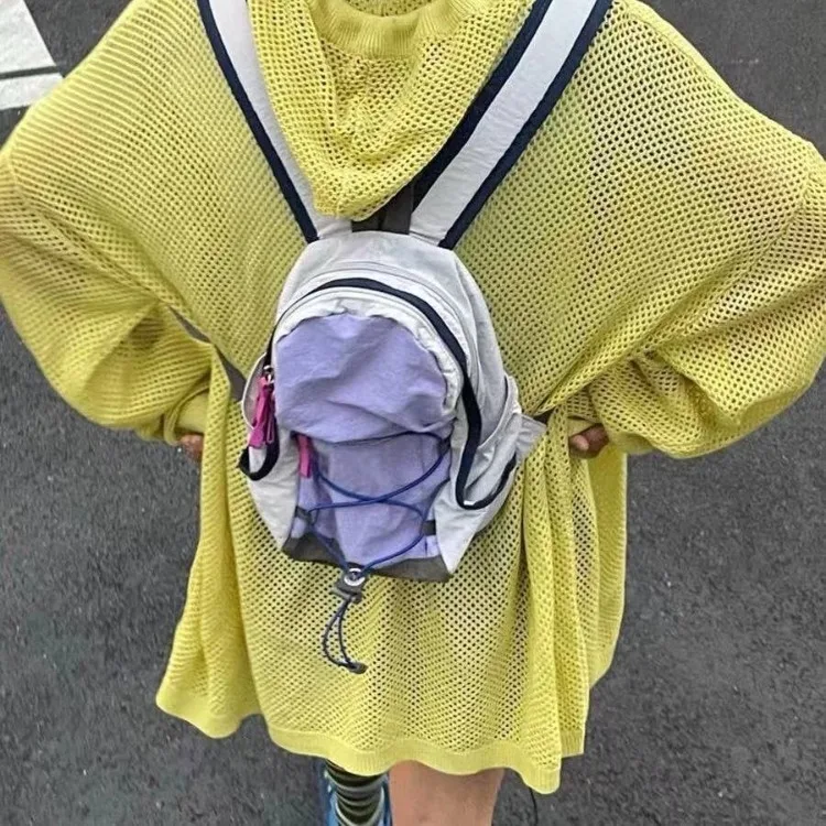 

Рюкзак Y2k в стиле Харадзюку на застежке-молнии, новинка 2023, модная сумка на шнуровке для женщин, дорожная Повседневная маленькая вместительная сумка для книг