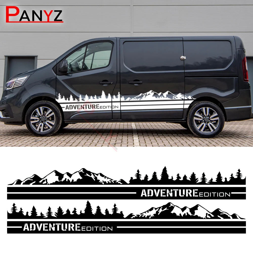 

2PCS Car Door Stickers For Renault Trafic 3 2 MK1 MK2 MK3 Tuning Accessories Camper Van Side Stripes Graphics Vinyl Film Decals