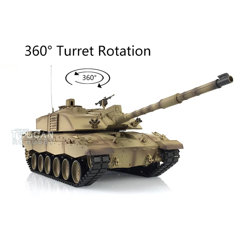 Heng Long 1/16 масштаб 7.0 пластиковый Challenger II RTR RC армейский Танк 3908 360 ° башня Toucan Panzer