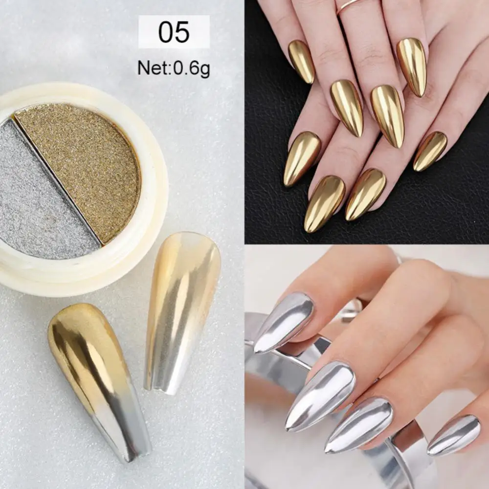 

Nail Art Powder Diy Nails Laser Metallic Effect Powder 2 Color Glitter Powder Titanium Aurora Powder 1pcs Magic Mirror Powder
