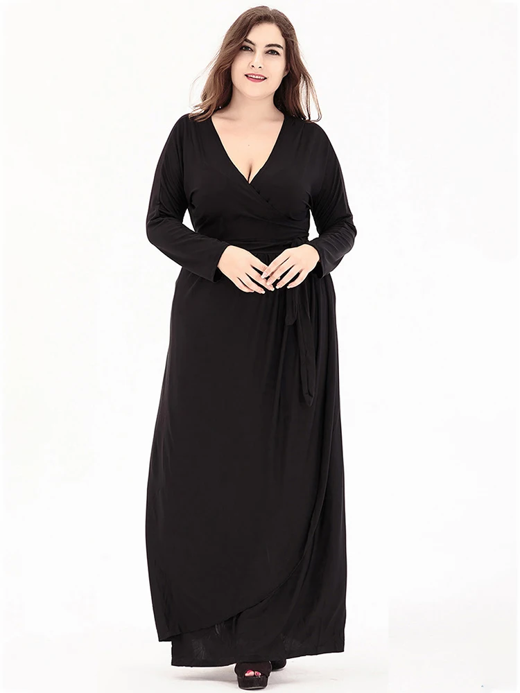 2022 Fashion V neck women Dress Casual Street For Summer Women Sexy Party Dresses Plus Size Clothing Long sleeve Dress