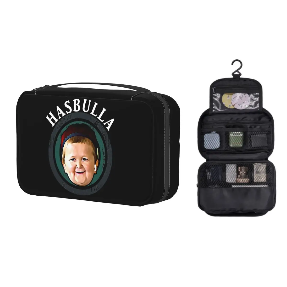 

Забавная дамская сумочка для косметики Hasbulla с изображением Смайла, Женский дорожный косметический Органайзер, кавайная подвесная дамская ...