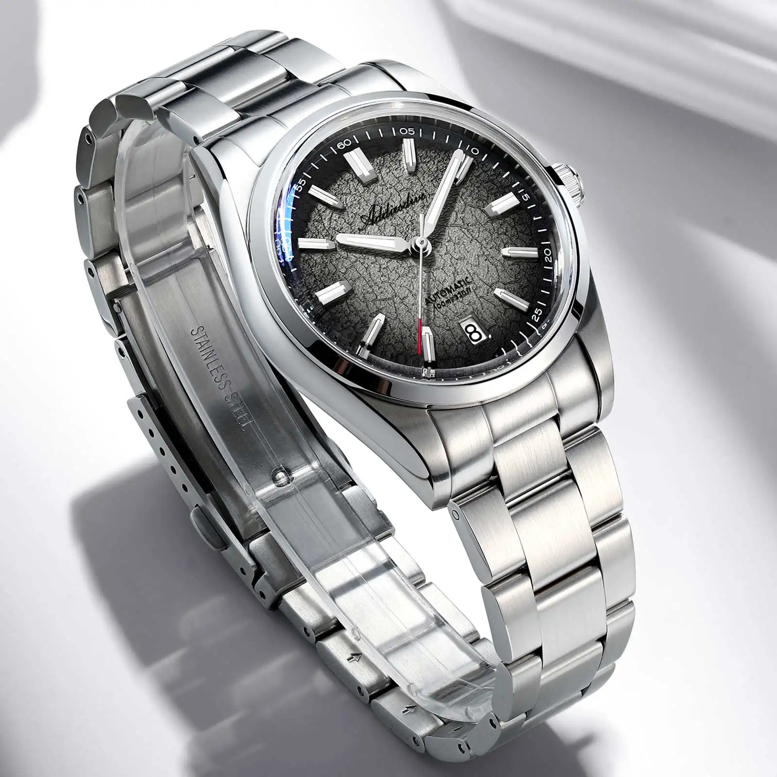 Фото ADDIESDIVE серые автоматические мужские часы AD2091 reloj hombre AR деловые часы с покрытием 100 м водонепроницаемые светящиеся механические часы NH35 №3