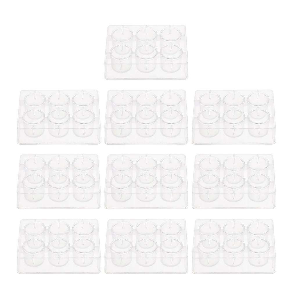

10 Pcs Experiment Equipment Well Plate Cell 6 Hole Reaction Boards Plastic Instrument Holder