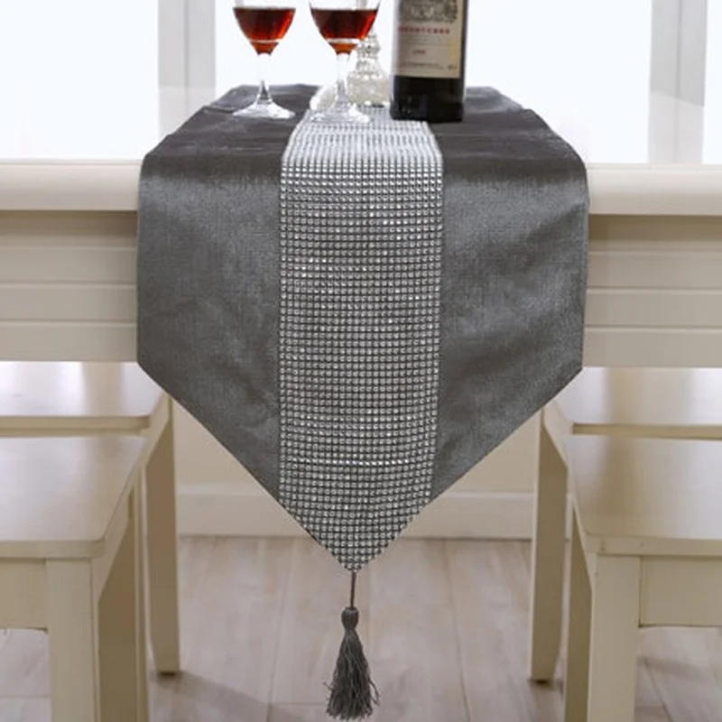 Tablecloth Runner Mat Flannel with Diamonds Dining Coffee Table Cover Decor Room Aesthetic Christmas Decorations 2022 | Дом и сад