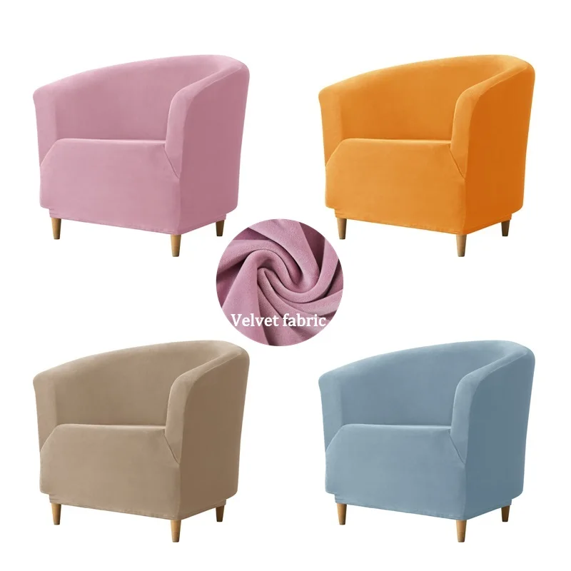 

Velvet Tub Club Chair Slipcover Stretch Armchair Covers Tub Single Sofa Cover Spandex Couch Covers for Bar Counter Living Room