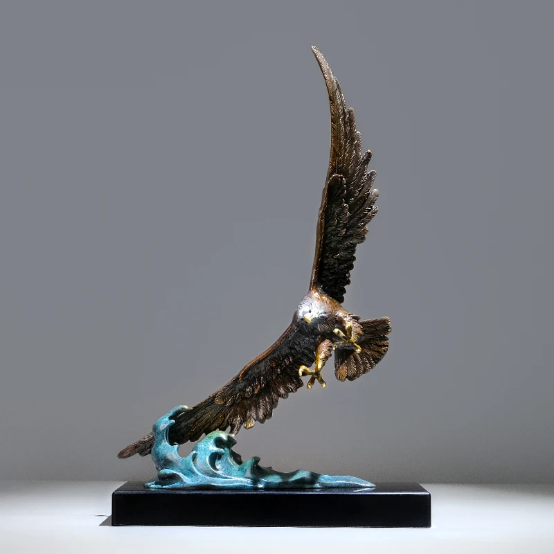 

Dapeng Wings Eagle All Brass Ornaments Great Show Grand Map Leader Office Crafts Company Relocation and Opening Gift