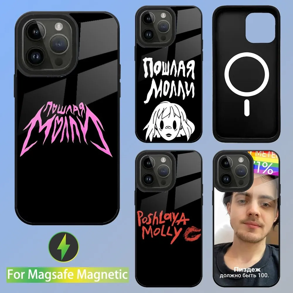 Kirill Bledny P-Poshlaya M-Molly Phone Case For iPhone 16 15 14 13 12 11 Plus Pro Max Mini Magsafe Magnetic Wireless Charging