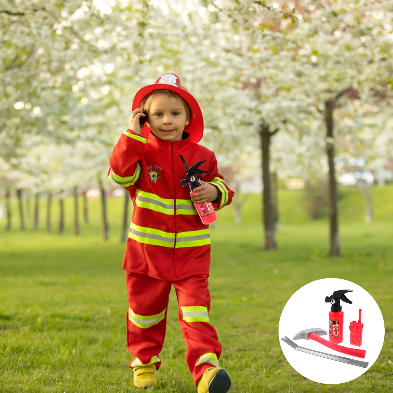 

Cosplay Outfits Kids Firemen Kit Costume Toddlers Simulation Extinguisher Tool Theme Party Prop Fake Child