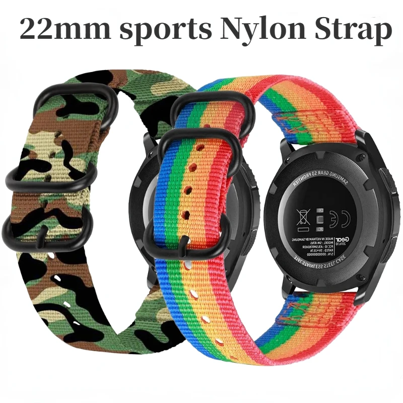 Ремешок мягкий нейлоновый для Huawei Watch 4/3 22 мм ремешок Samsung Galaxy 3/S3 спортивный