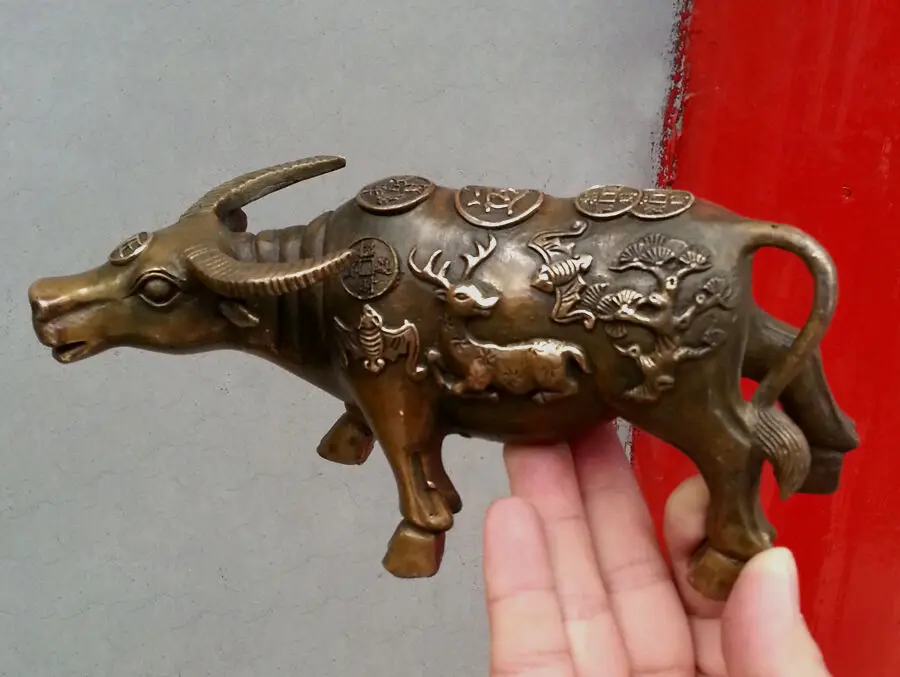 

antique excellent Bronze China classical animal Statue Ox Sculpture