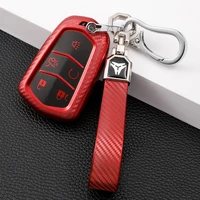 soft tpu carbon style car key cover case for cadillac ats ct6 cts dts xt5 escalade esv srx sts xts elr 2014 2018 accessories