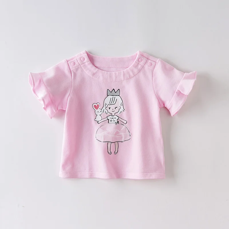 Детская летняя футболка с коротким рукавом и мультяшным принтом | одежда обувь