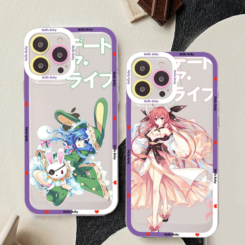 

Date a Live Anime Phone Case For iPhone 11 12 13 14 Mini Pro Max XR X XS TPU Clear Case For 8 7 6 Plus SE 2020