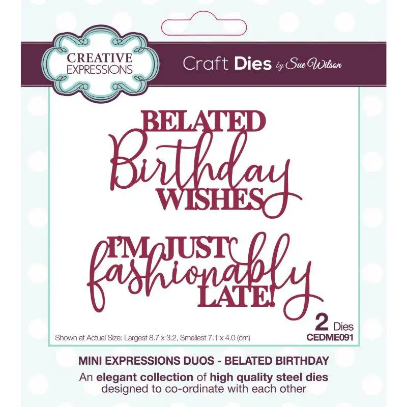 Metal stencil Belated Birthday Cutting Dies decoration scrapbook die cuts Album Paper Craft Embossing DIY Card Crafts