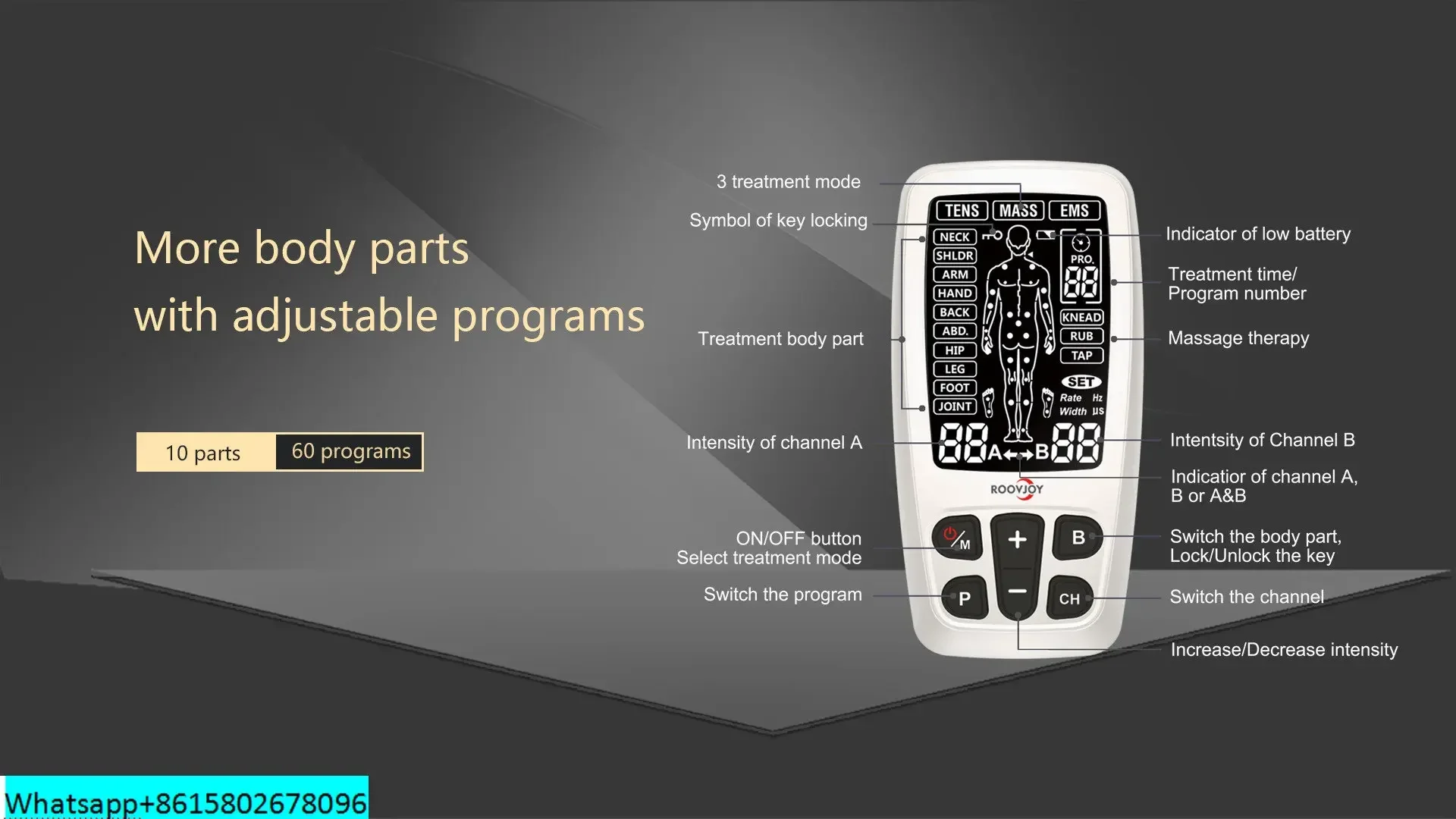 ROOVJOY Физиотерапия электростимуляция мышц бестселлер медицинское устройство