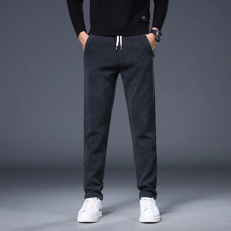 Брюки мужские вельветовые модные деловые повседневные удобные штаны с