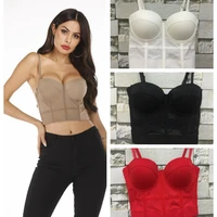 sexy bustiers gothic corset top night club party cropped womens tank top push up chest binder bra bralette xl overbust corsets