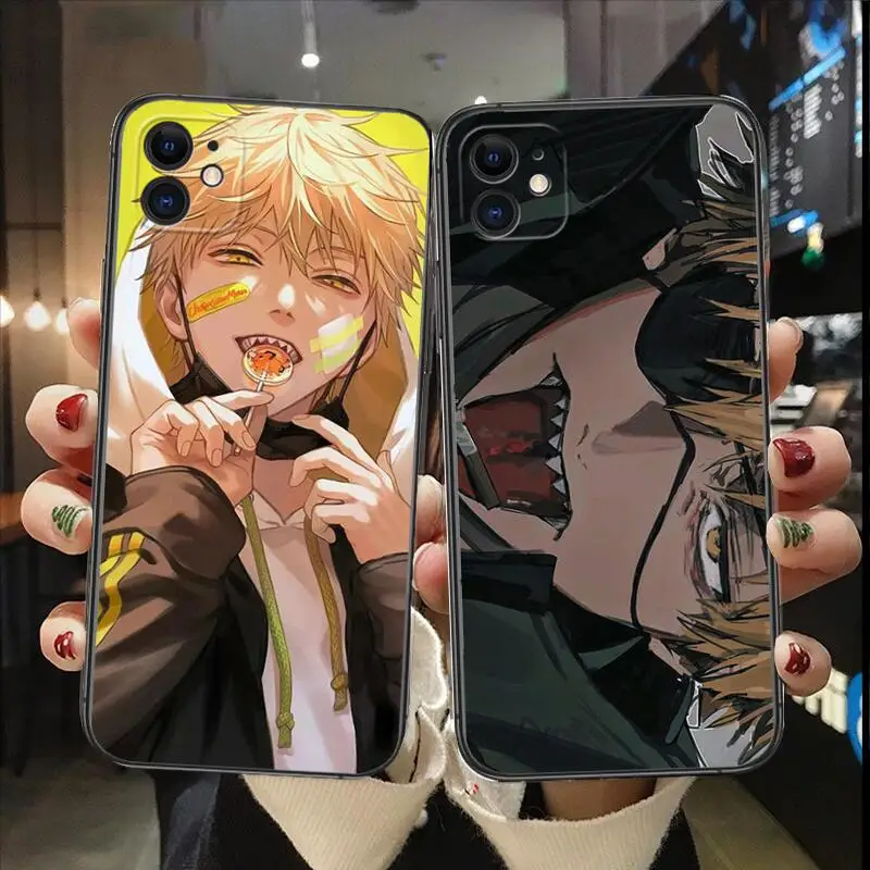 

Chainsaw Man Denji Black TPU Phone Case for IPhone 13 12 11 14 Pro Max XR X XS Max 8Plus 7plus Soft Silicone Shell Phone Cover