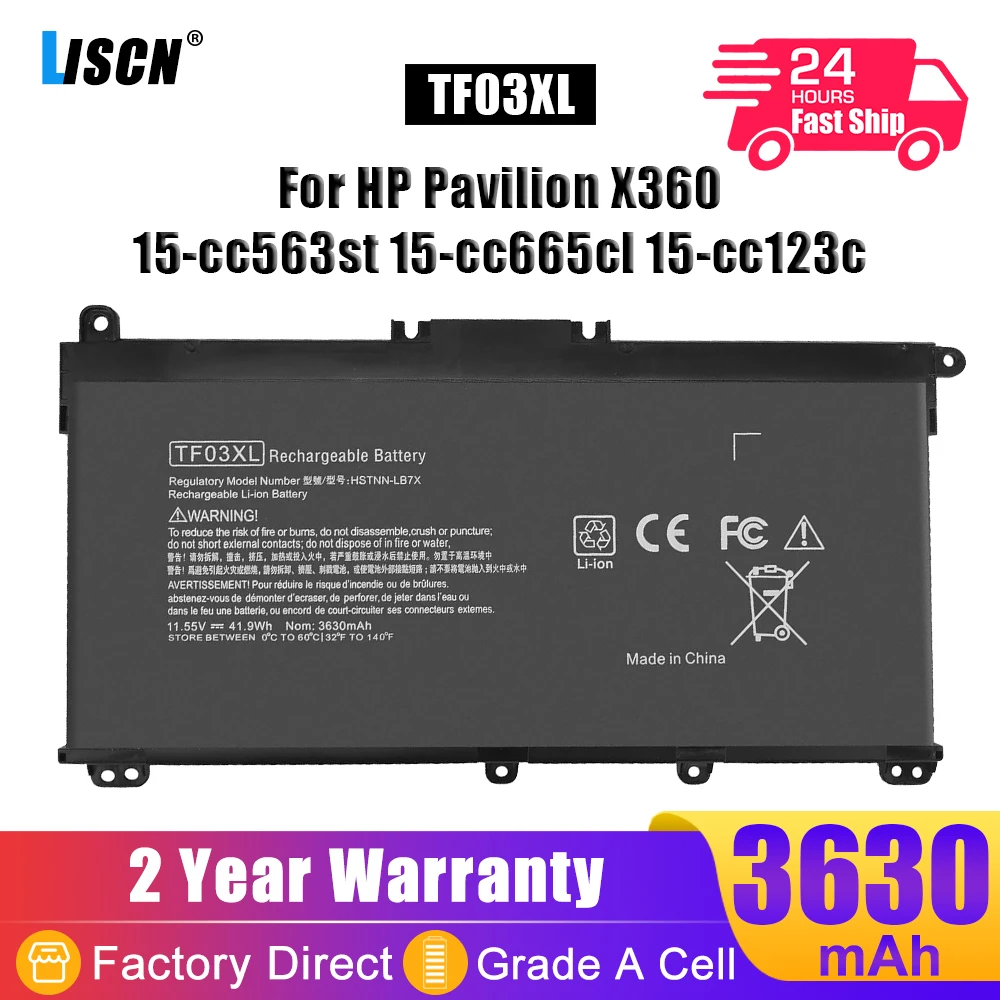 LISCN TF03XL Аккумулятор для ноутбука HP Pavilion 15-CC665CL 15-CD040WM 15-CC123CL HSTNN-UB7J 14-CD1055CL 14-CD1021LA TPN-Q188