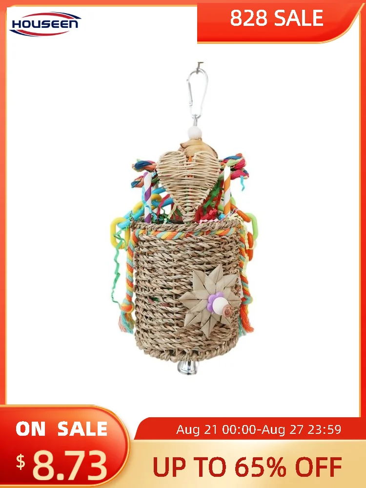 

Good Company DIY For Small Parrot Cute Bird Toys Nuts Durable Seagrass Basket Medium Practical Colorful Crinkly Paper Hanging