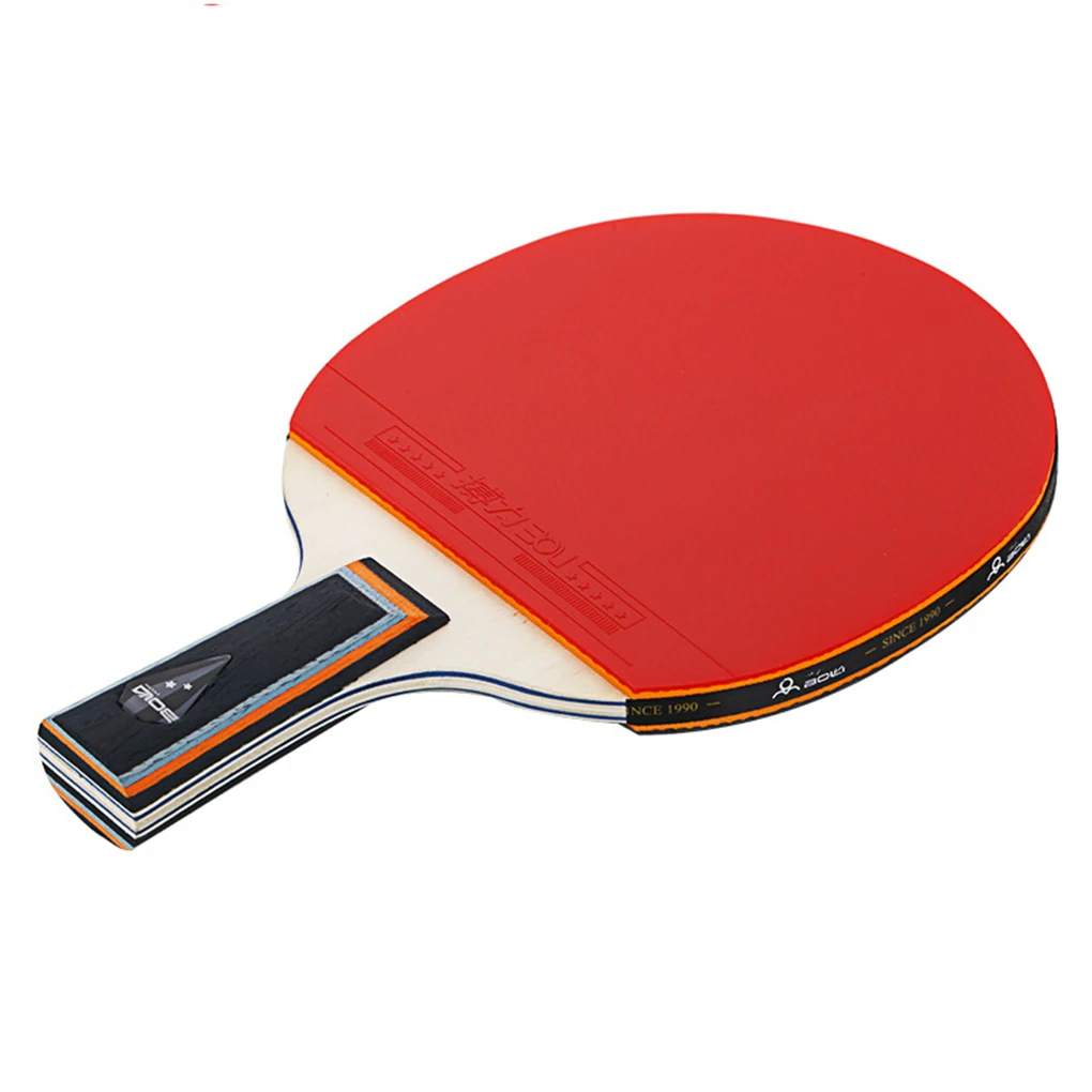 

Professional Pingpong Racket Wood Rubber Anti-Skid Handle Table Tennis Paddle with Travel Case