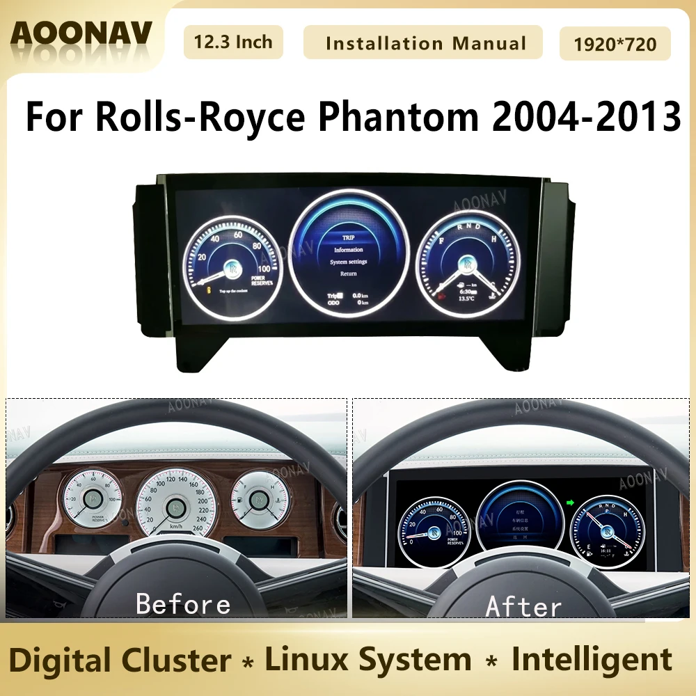 

Цифровой кластер для Rolls-Royce Phantom 2004 2005-2013, виртуальная кабина, Автомобильный мультимедийный плеер, спидометр для приборной панели, ЖК-панель