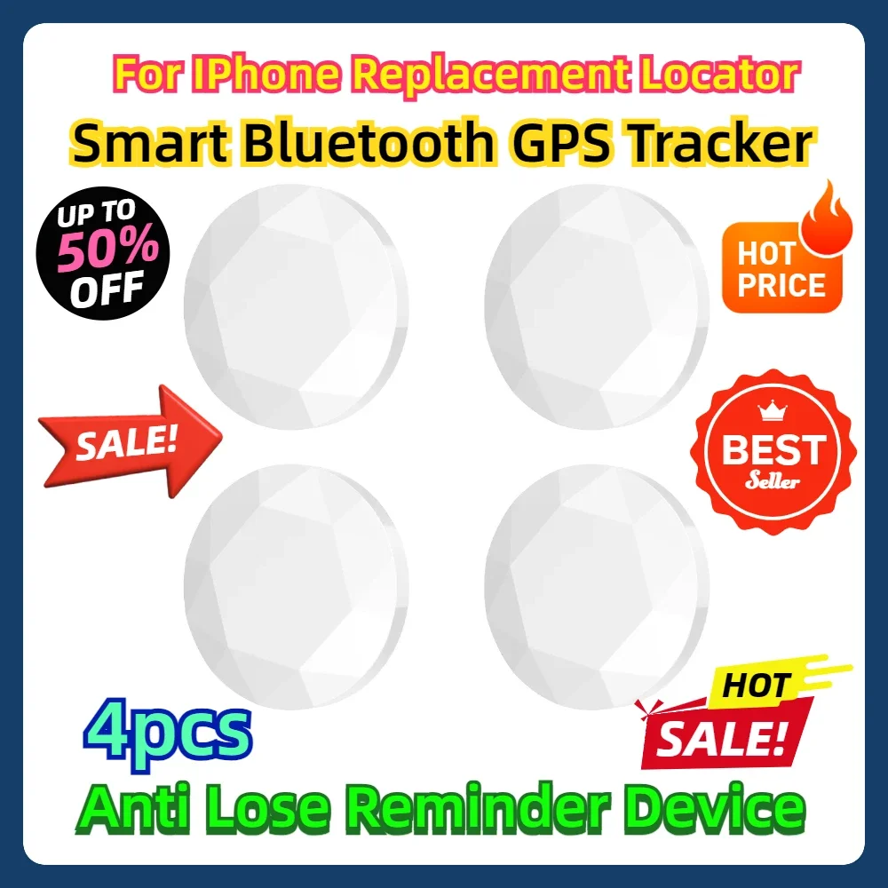 Фото Сменный локатор для IPhone, 4 шт., умный Bluetooth GPS-трекер с рейтингом MFI, работающий с устройством напоминания о потере приложении №1