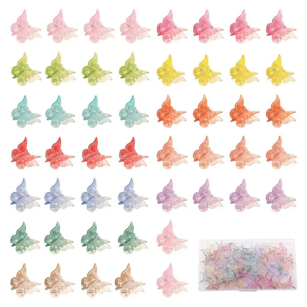

50pcs Butterfly Hair Clip Mixed Color Mini Hair Claws Barrettes Women Girls Clamps Jaw Hairpin Headwear Hair Styling Accessories