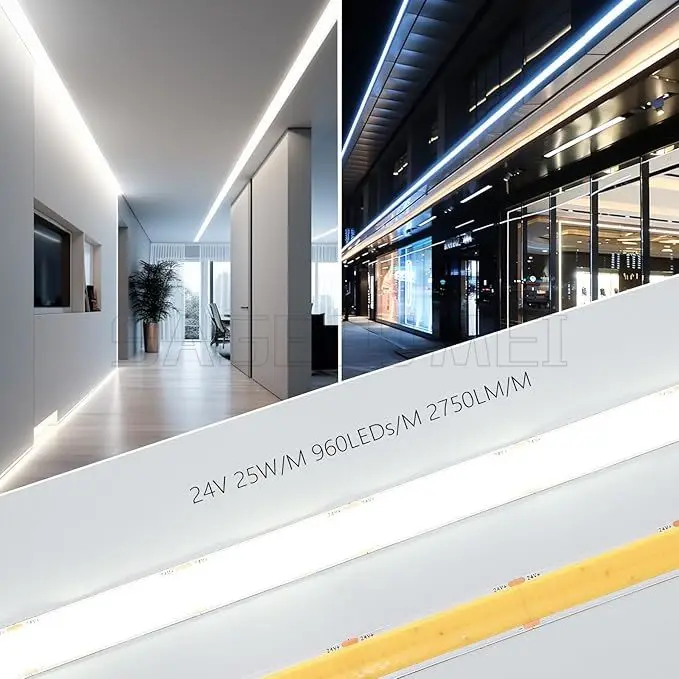 DC24V 960LedsM Трехлинейная светодиодная лента Cob 15 мм Люминесценция большой площади Высокая яркость Свет для умного дома 25 Втм Домашняя спальня Вечеринка (art.: 3920cd78286dd) - 3920cd78286dd