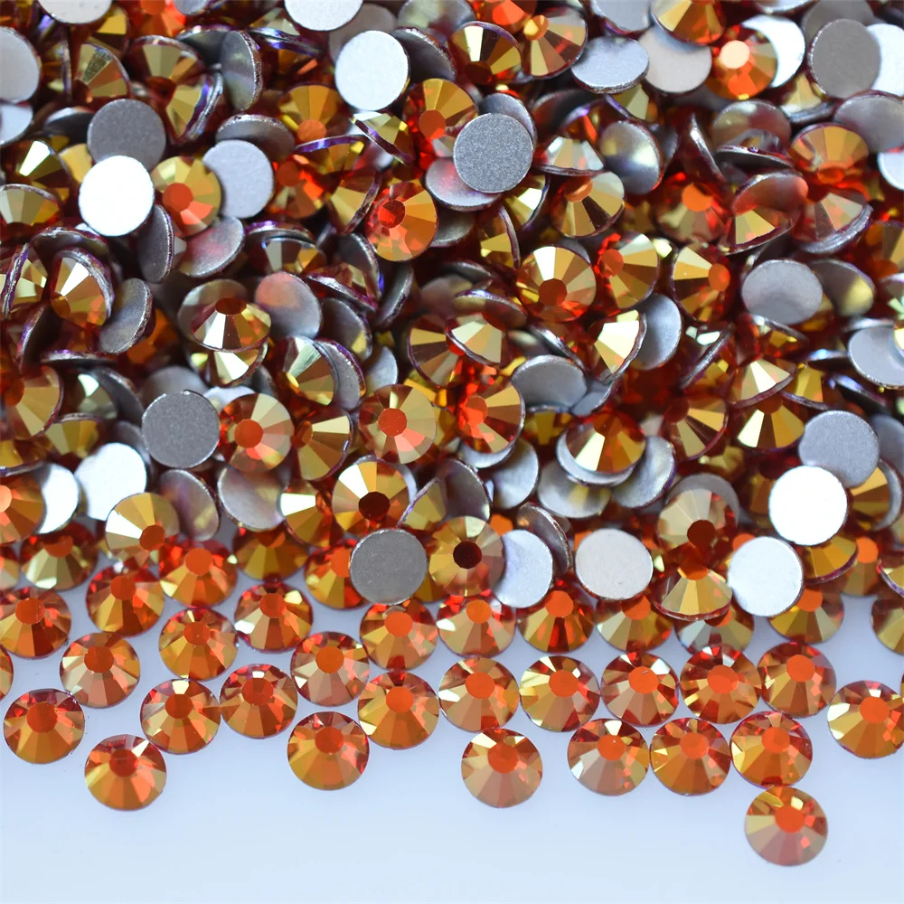 Золотистое красное стекло блестящая задняя сторона искусство ногтей украшения