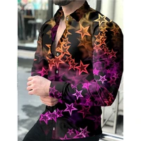 fashion luxury social men shirts turn down collar buttoned shirt casual dots 3d print shirts long sleeve cardigan mens clothing