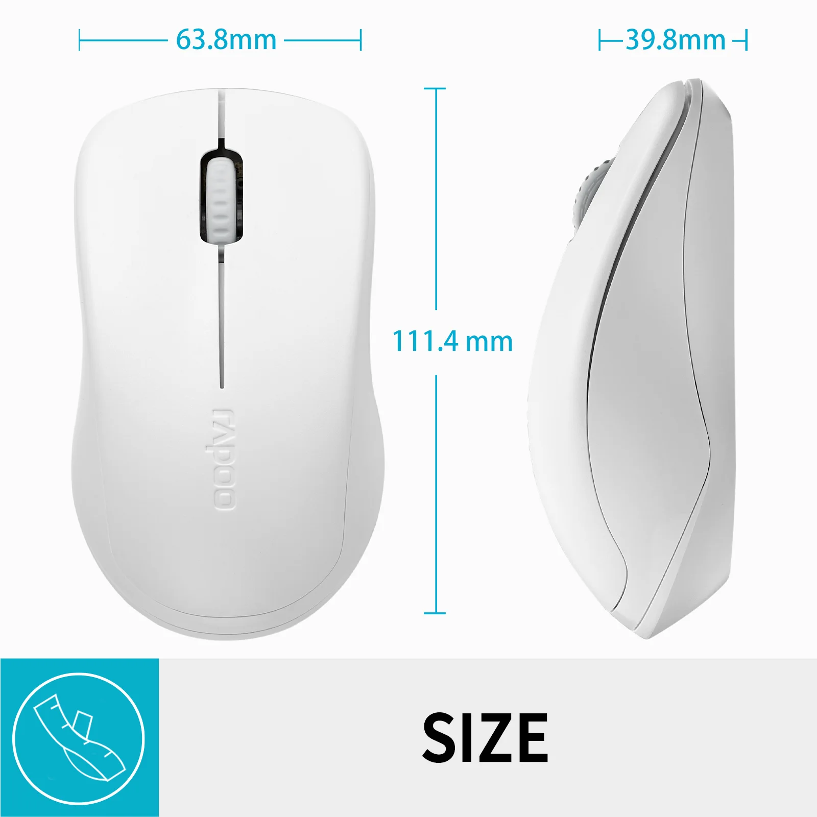 Rapoo 1680 Wireless Mouse Slim Mouse Mouse 1000 DPI Silent 3 Buttons For Computer Tablet Laptop Mute Mice Quiet 2.4G Mouse images - 6