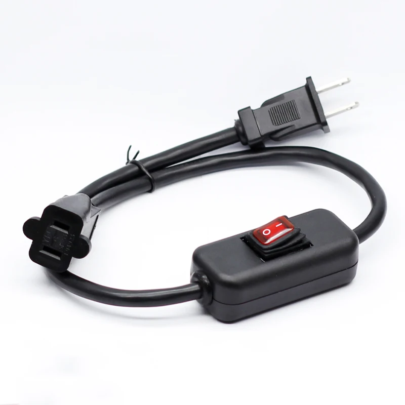 

16 AWG On-Off 2 Prong Short Extension Cord with LED 15A Waterproof Switch Heavy Duty Extension Cord Extension Cable