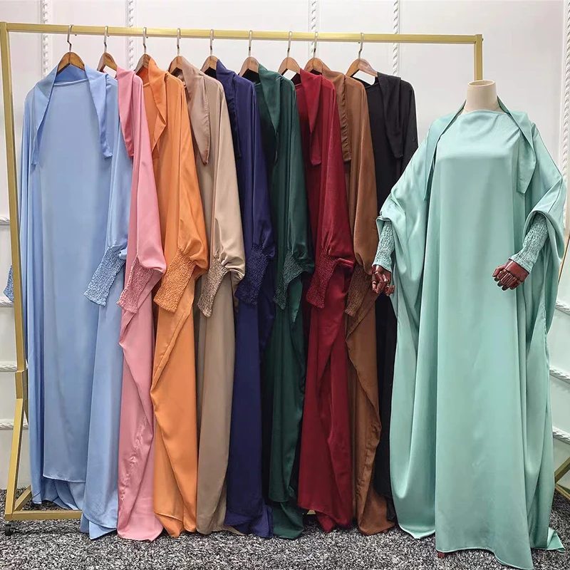 Casual Solid Color Türkiye Abaya Hoodie Dresses Dubai Plain Robe Muslim Dress Prayer Garment Long Khimar Full Cover Ramadan Gown