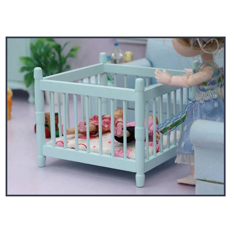 Мини-колыбель для детской кроватки модель кукольного домика деревянная колыбель