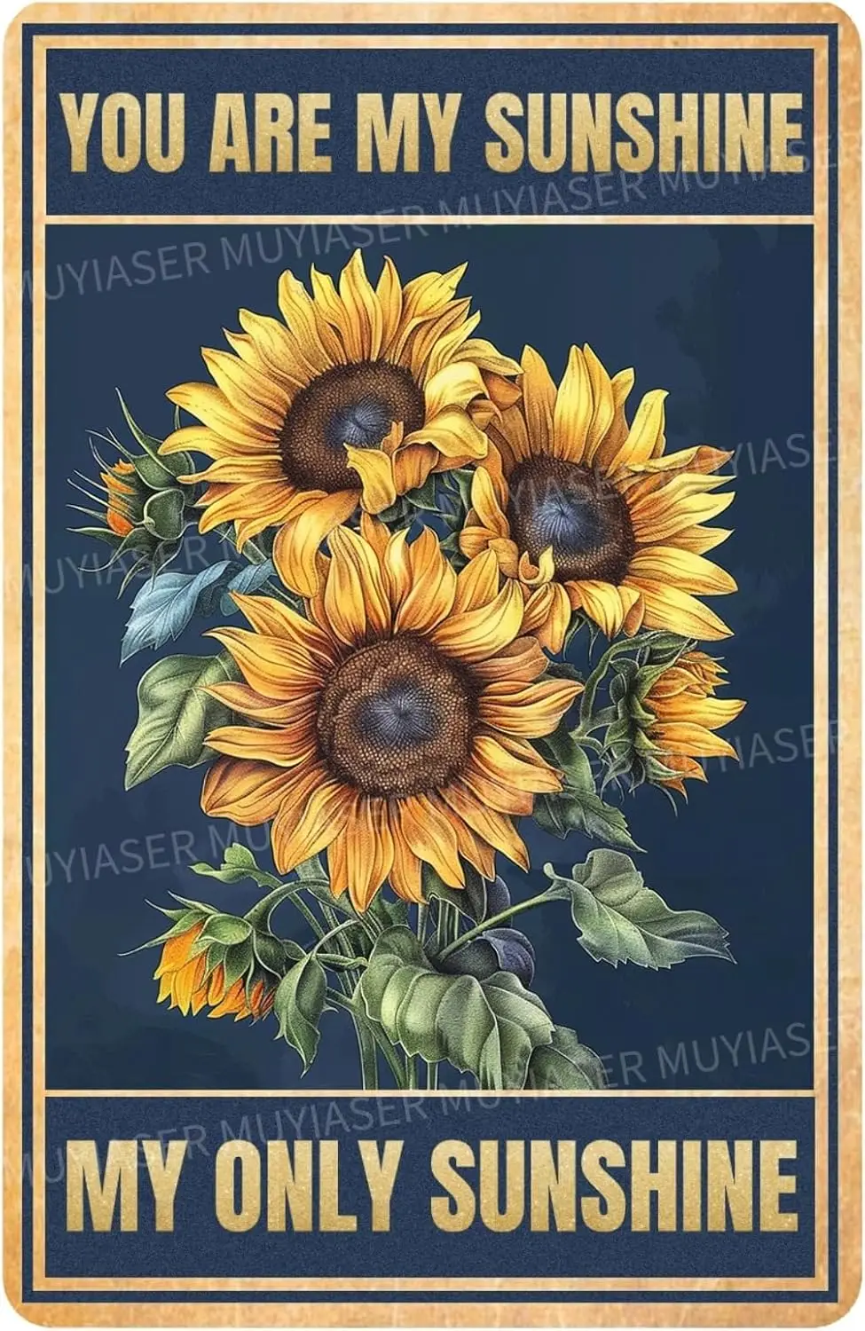 Metl Sgns Sunflower You re My Sunshne Only Vntge Retro lumnum Tn Sgn for let Wshroom Grden Home Br Cfe Decor 812