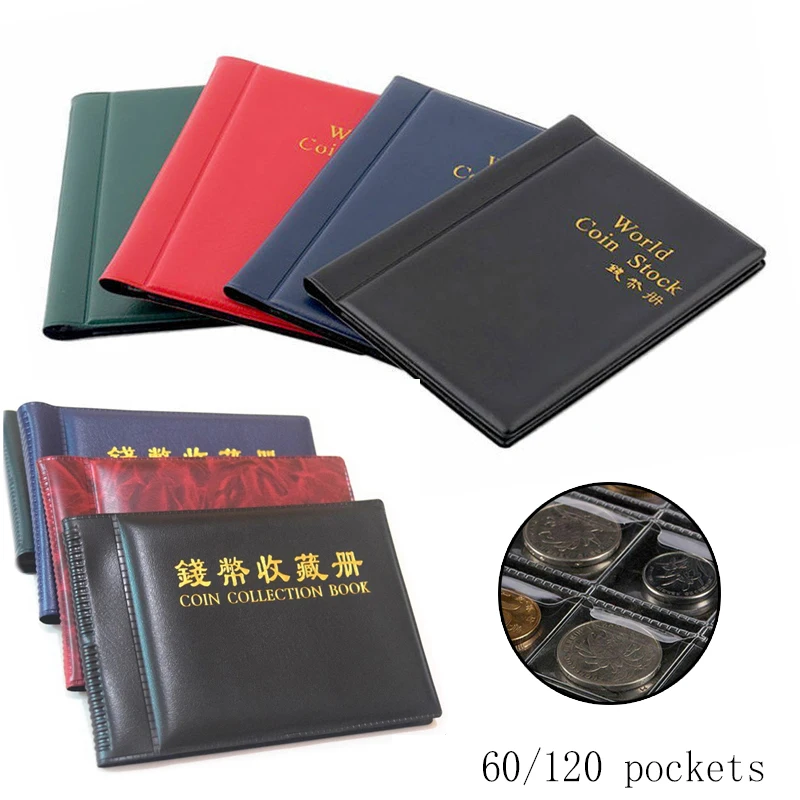 

Coin Holder Albums 120/60 Pockets Coins Collection Album Book Mini Penny Coin Storage Bag Collecting Money Organizer Gifts