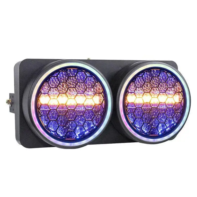Фото Светодиодный ретро COB Blinder Light 2 глаза 4 глаза Матрица Ретро стробоскопическая лампа DJ Фоновое освещение с кольцевой полосой Пиксельный эффект Свет №4