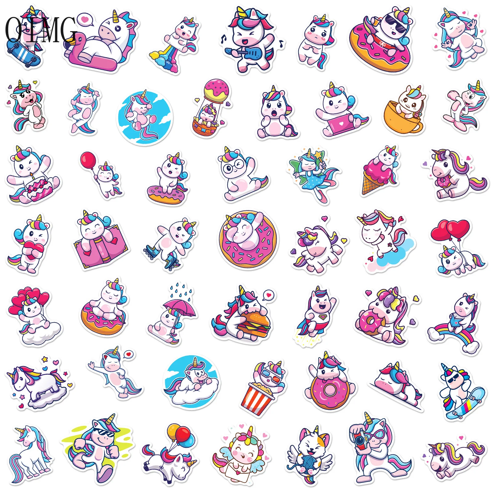 10/50PCS Cute Unicorn Cartoon Stickers Car Motorcycle Travel Luggage Phone Guitar Laptop Classic Toy Kid Kawaii Sticker Gift |