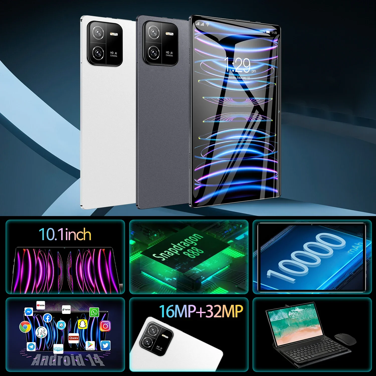 2024 Оригинальный планшет 6 дюймов Android 14 Snapdrago 888 дюйма 16 ГБ 1 ТБ две SIM-карты WPS GPS