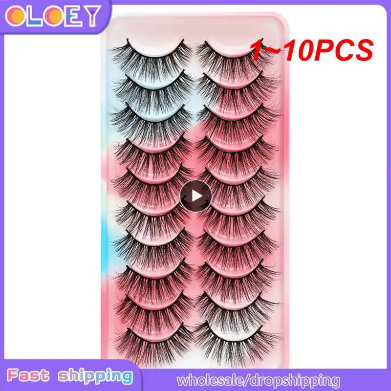 

1 ~ 10 шт. искусственные норковые ресницы, пушистые мягкие натуральные длинные накладные ресницы, вьющиеся ресницы, оптовая продажа ресниц