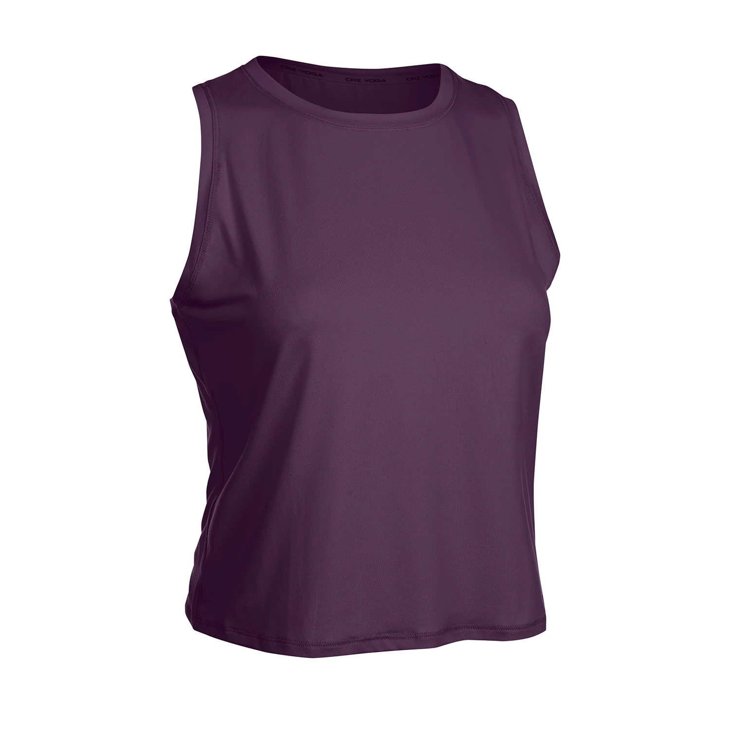 CRZ YOGA Women's Lightweight Racerback Tank Top High Neck Cropped Tank Tops Sleeveless Workout Running Shirts