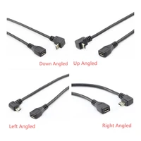 micro usb 2 0 5pin male to female to extension connector adapter long plug connector 90 degree right left up down angled