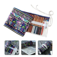 pencil wrap roll national style 36 slots stationery bag pencil roll holder pen organizer paint brush pouch
