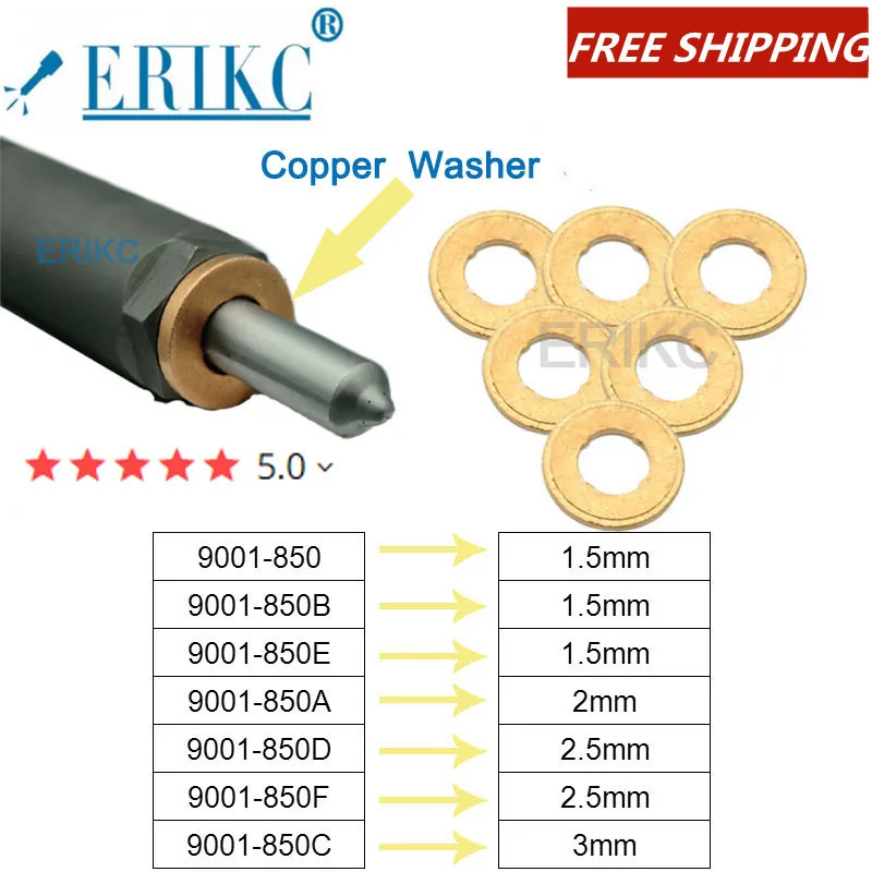 

ERIKC 9001-850 9001-850A 9001-850B 9001-850E медные шайбы тепловой щит для Delphi инжектора 9001-850D 9001-850F 9001-850C