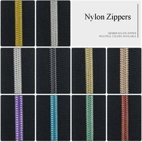 2510m 3 5 8 nylon zipper tape coil zipper roll for bag pocket luggage zip repair kit diy clothing tailor sewing accessories