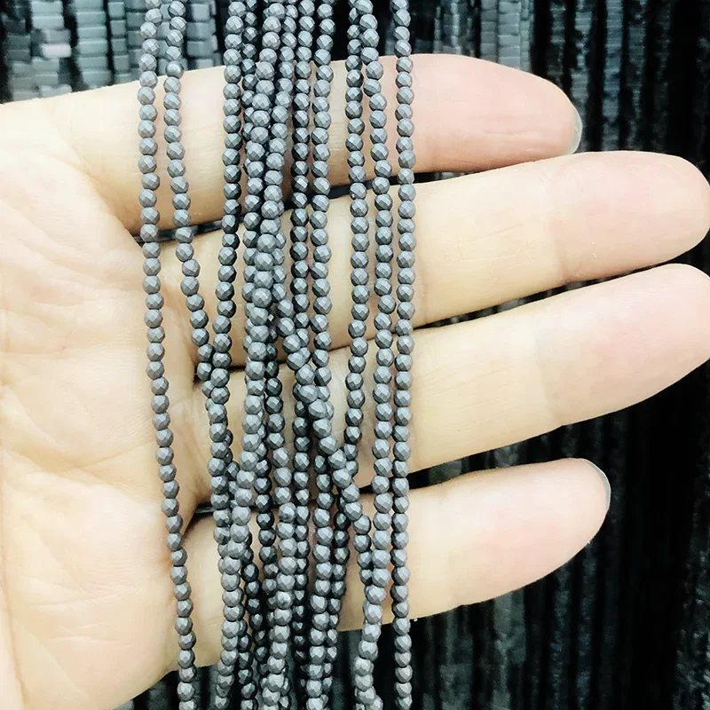 15-дюймовая бусина из натурального гематита круглая квадратная шестиугольная